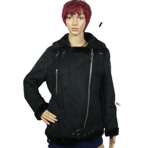 TOPSHOP BLACK EXPOSED ZIPPER JACKET - Picture 1 of 9